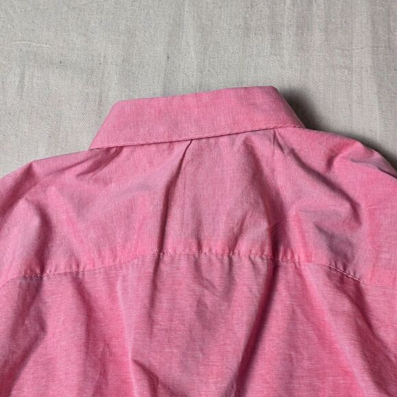Craft‎ + Flow Button Up Short Sleeves Pink Wash Cuff Sleeves Shirt Size Medium - Picture 12 of 14